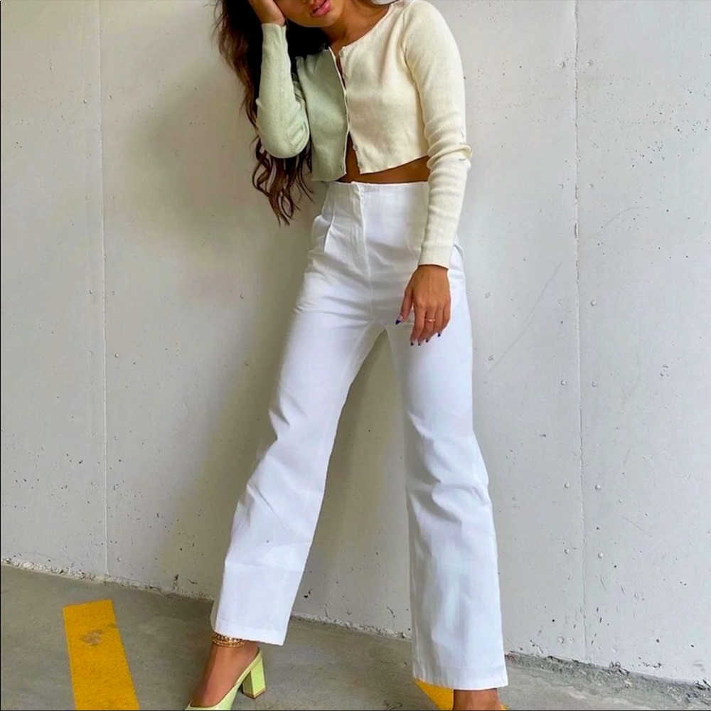 Princess Polly Zack Pants, white. Size 4